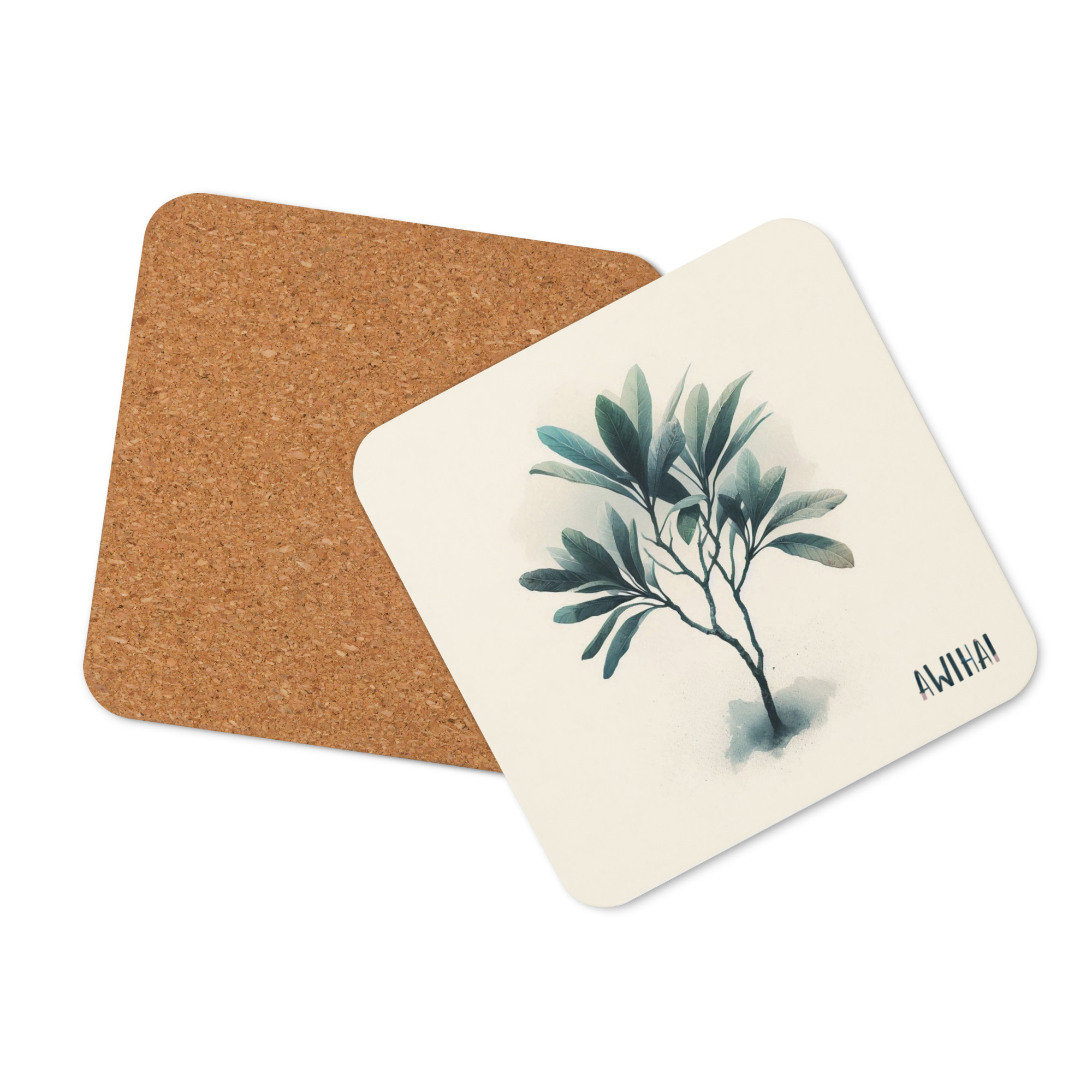 Plumeria Cork-back Coaster